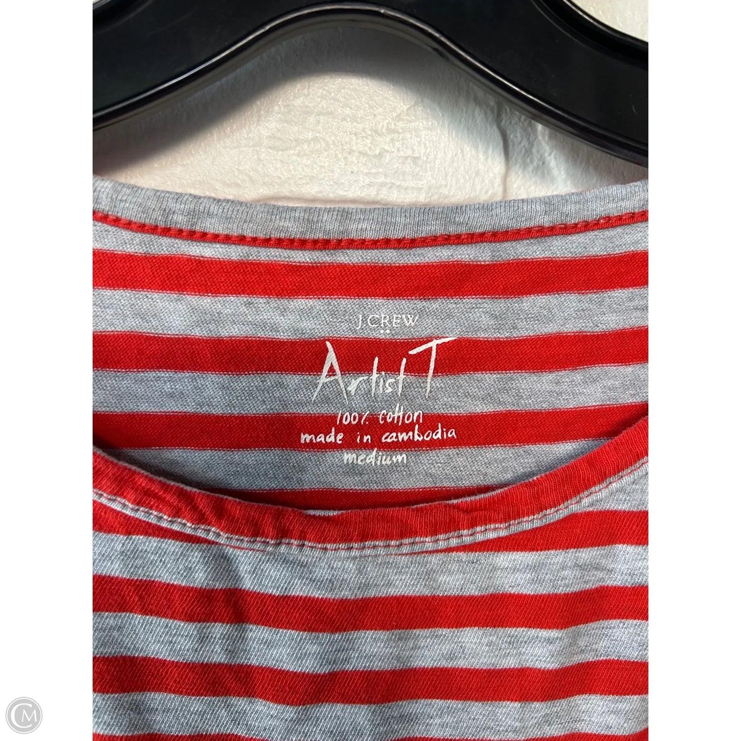 Top Long Sleeve Basic By J. Crew In Grey & Orange, Size: M