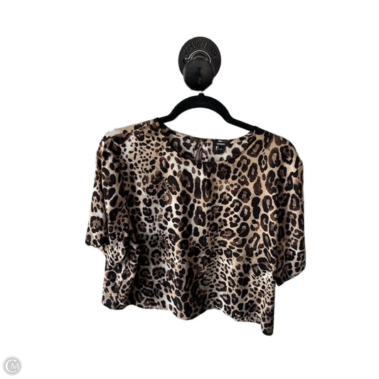 Top Short Sleeve By Express In Animal Print, Size: L