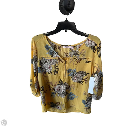 Top 3/4 Sleeve By Clothes Mentor In Yellow, Size: Xl