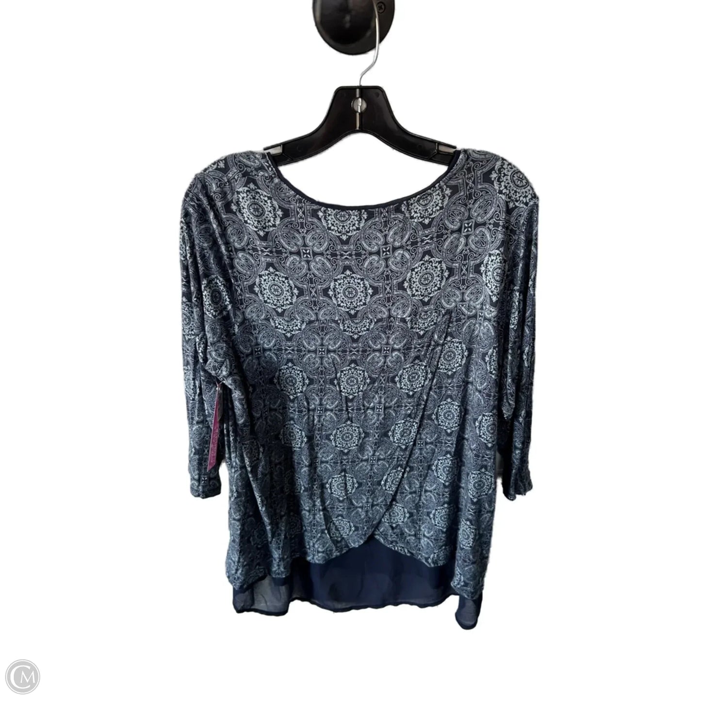 Top 3/4 Sleeve By Rose And Olive In Blue, Size: 1x