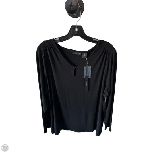Top Long Sleeve By Tahari By Arthur Levine In Black, Size: 1x