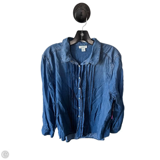 Top Long Sleeve By Sundance In Blue Denim, Size: Xxl