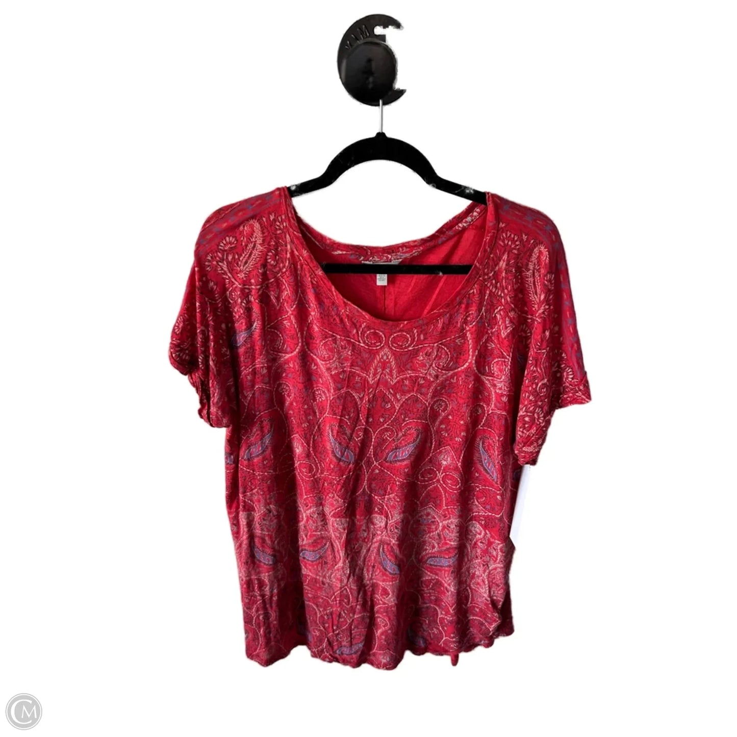 Top Short Sleeve By Lucky Brand In Red, Size: 1x