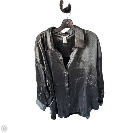 Top Long Sleeve By H&m In Silver, Size: Xl