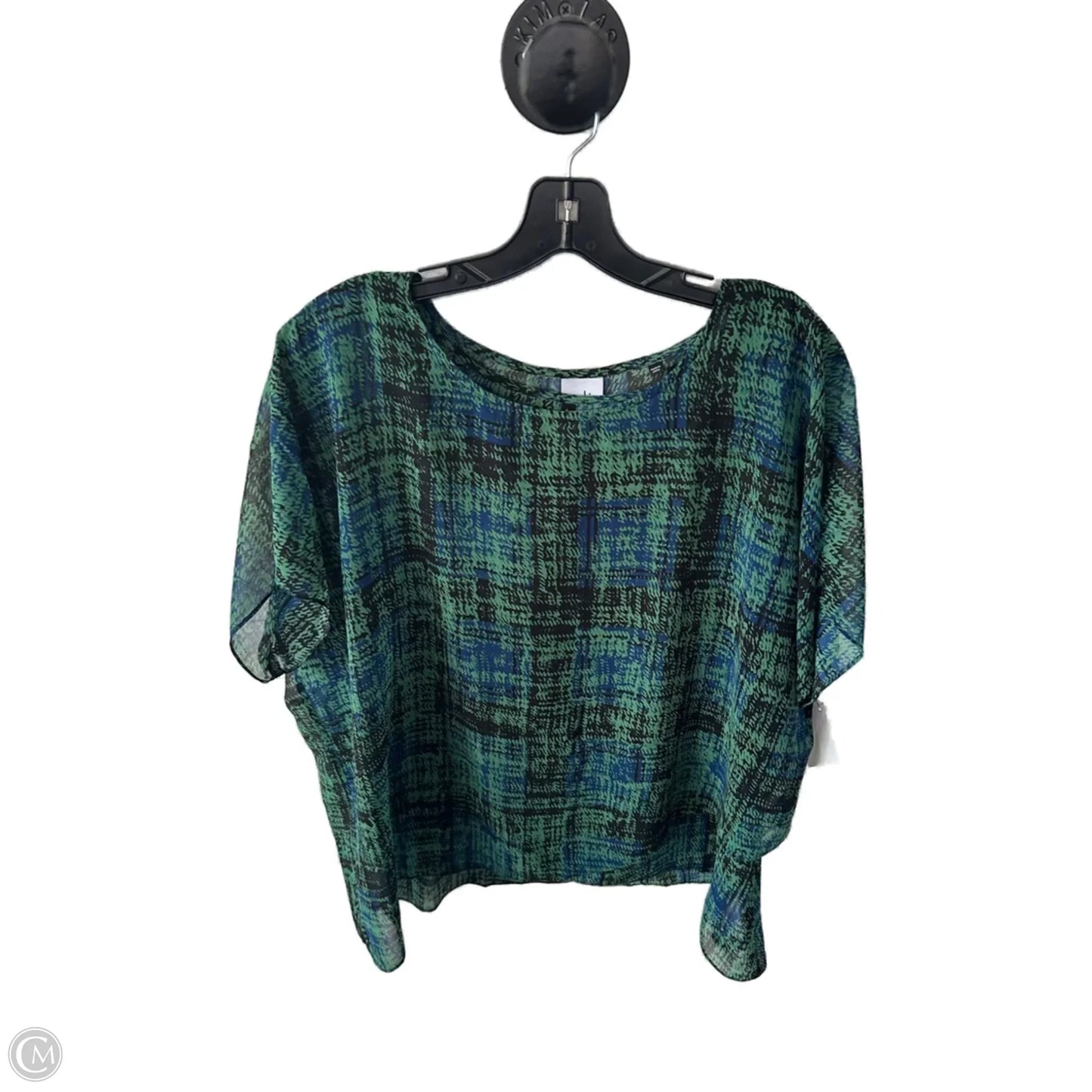 Top Short Sleeve By Cabi In Black & Green, Size: S