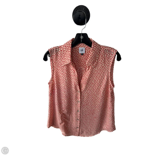 Top Sleeveless By Cabi In Orange & Red, Size: S