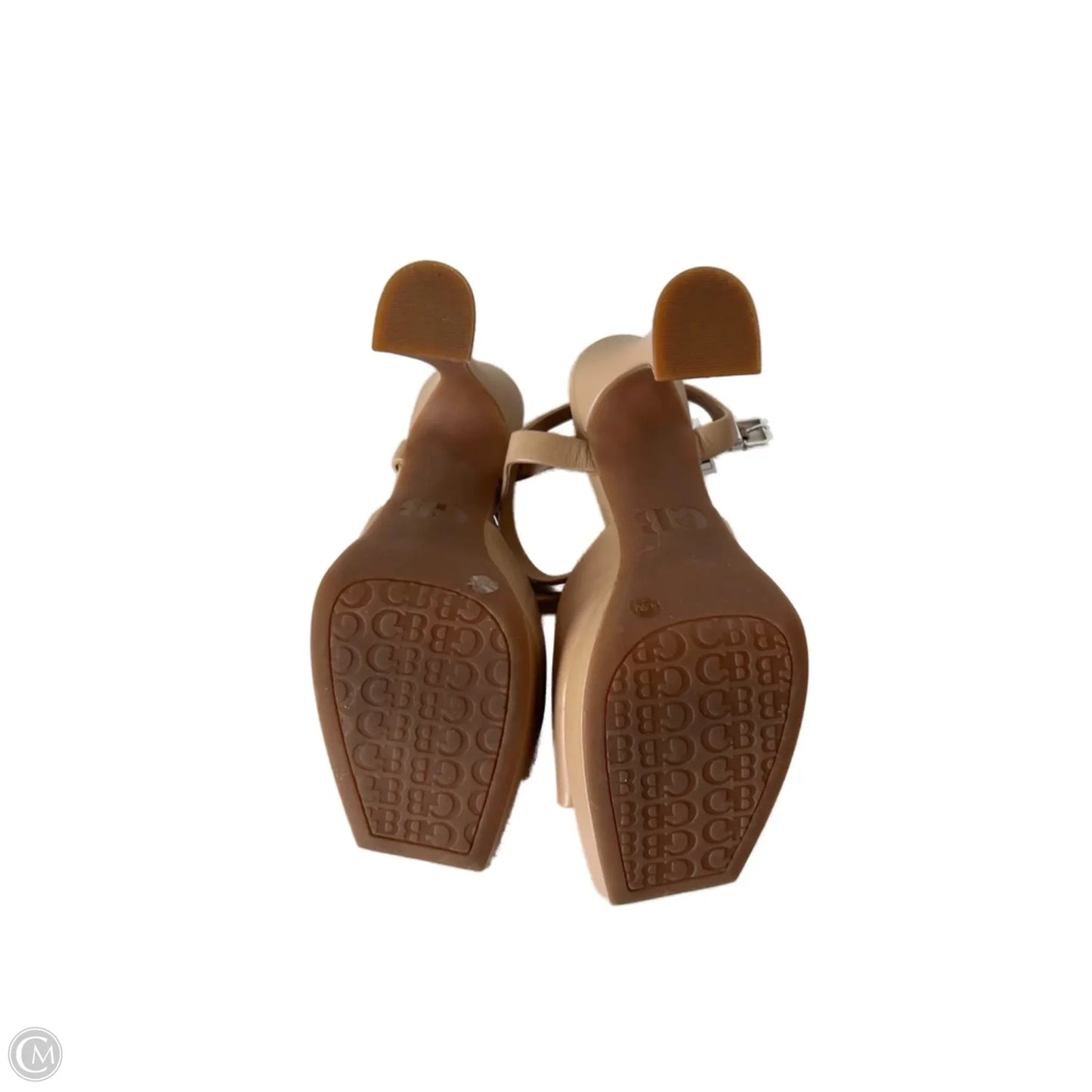 Sandals Heels Block By Clothes Mentor In Tan, Size: 9.5