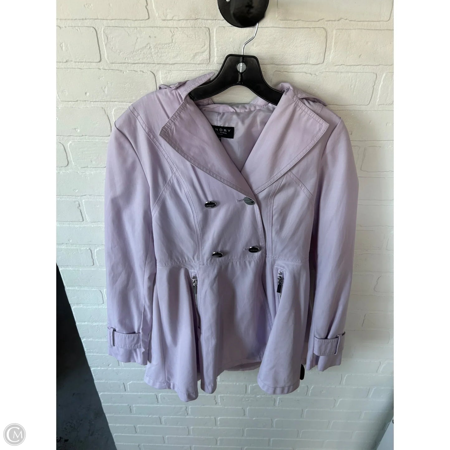 Coat Trench Coat By Laundry In Purple, Size: Xs