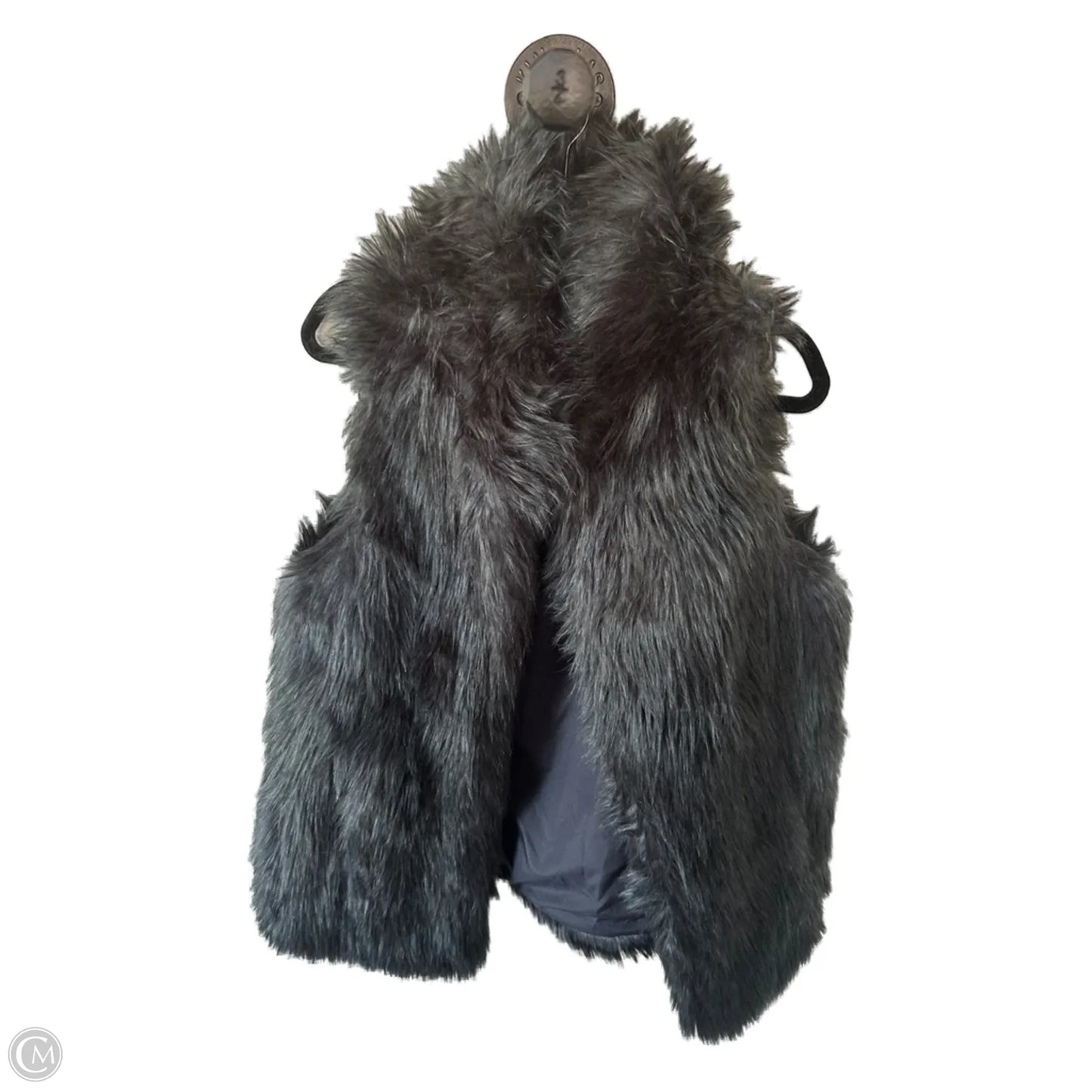 Vest Faux Fur & Sherpa By Ann Taylor In Black, Size: M