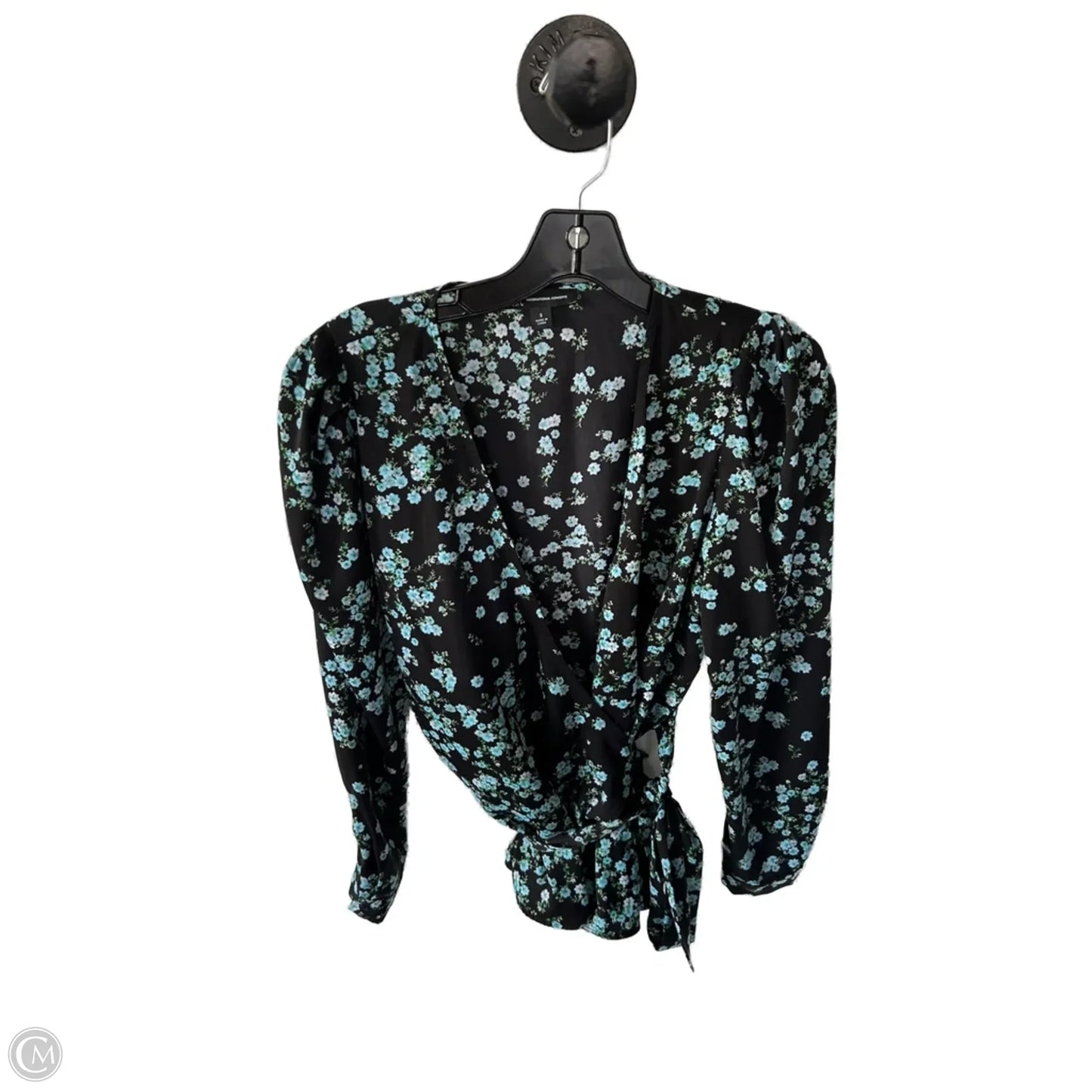 Top Long Sleeve By Inc In Black & Blue, Size: S