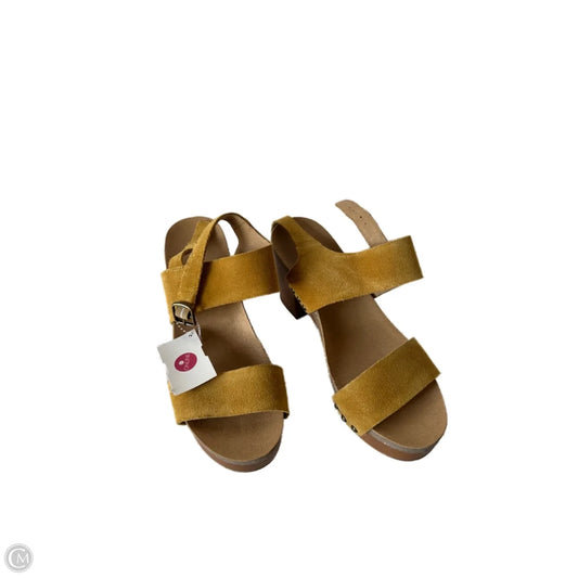 Sandals Heels Block By Lucky Brand In Yellow, Size: 7