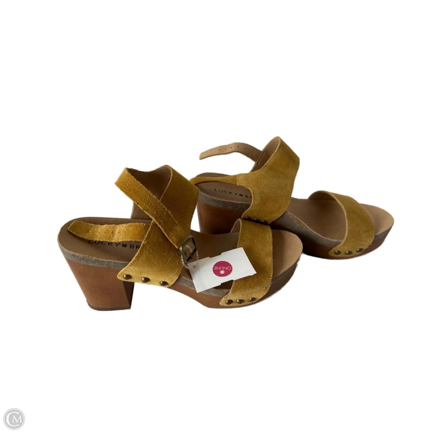 Sandals Heels Block By Lucky Brand In Yellow, Size: 7