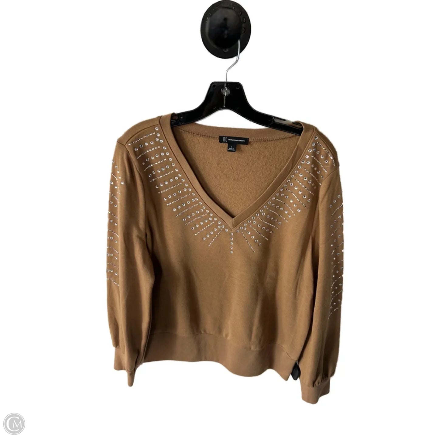 Sweatshirt Crewneck By Inc In Tan, Size: L