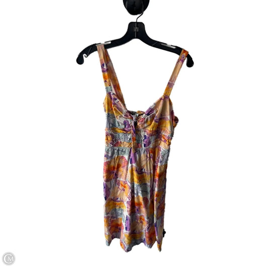 Dress Casual Midi By Anthropologie In Purple & Yellow, Size: 8