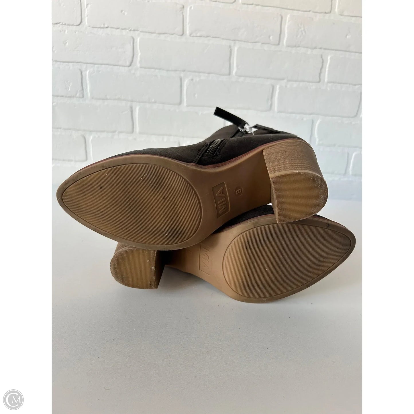 Boots Ankle Heels By Mia In Black, Size: 8