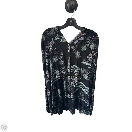 Top Long Sleeve By Free People In Black & Purple, Size: M