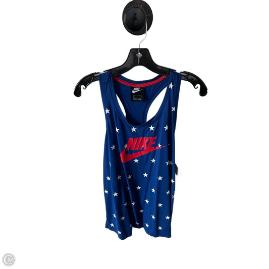 Athletic Tank Top By Nike In Blue & White, Size: L