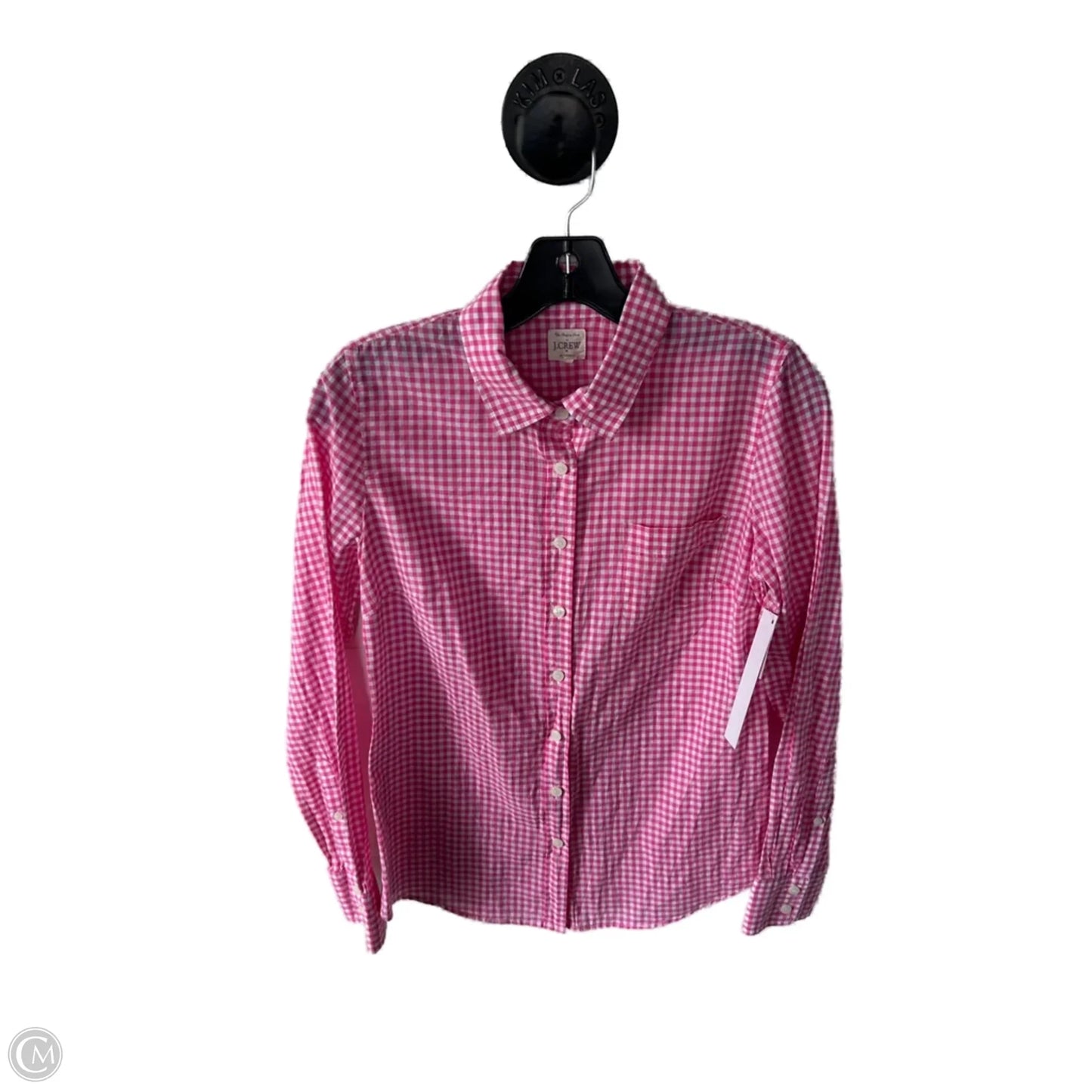 Top Long Sleeve By J. Crew In Pink & White, Size: Xs