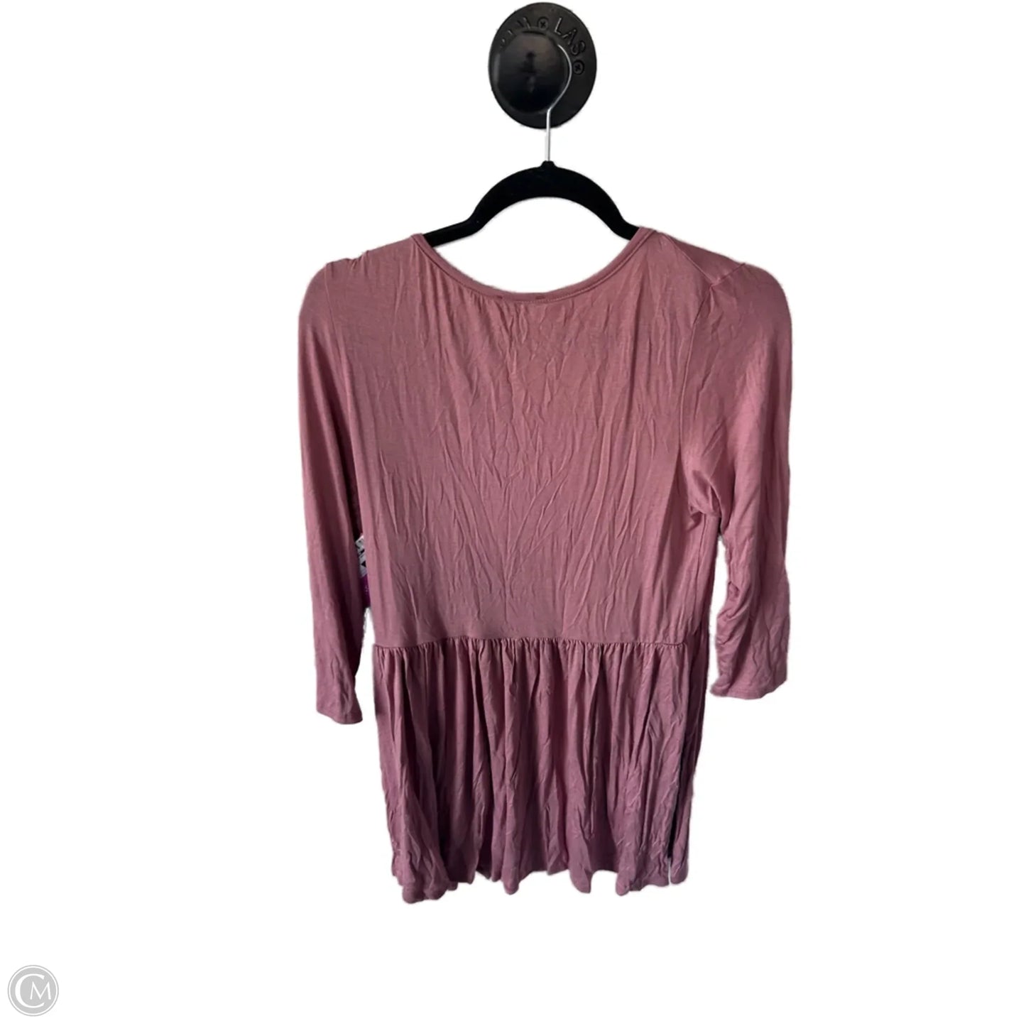 Top 3/4 Sleeve Basic By Clothes Mentor In Pink, Size: L