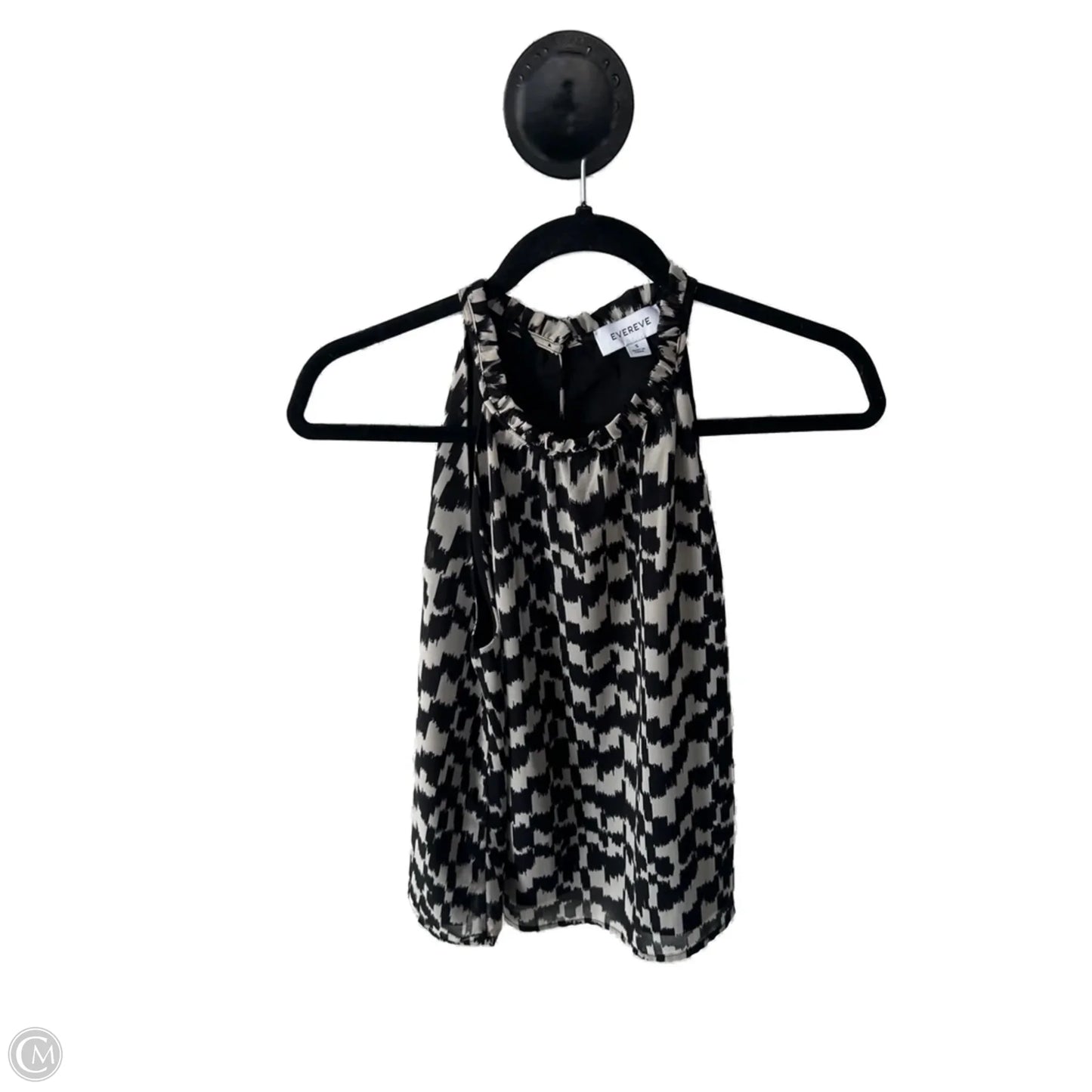Top Sleeveless By Evereve In Black & Grey, Size: S