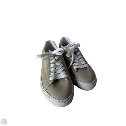 Shoes Sneakers By Calvin Klein In Tan & White, Size: 7.5