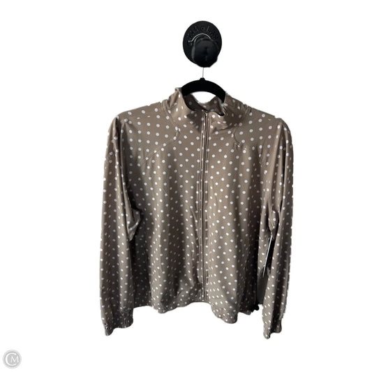 Athletic Top Long Sleeve Collar By Lululemon In Tan & White, Size: L