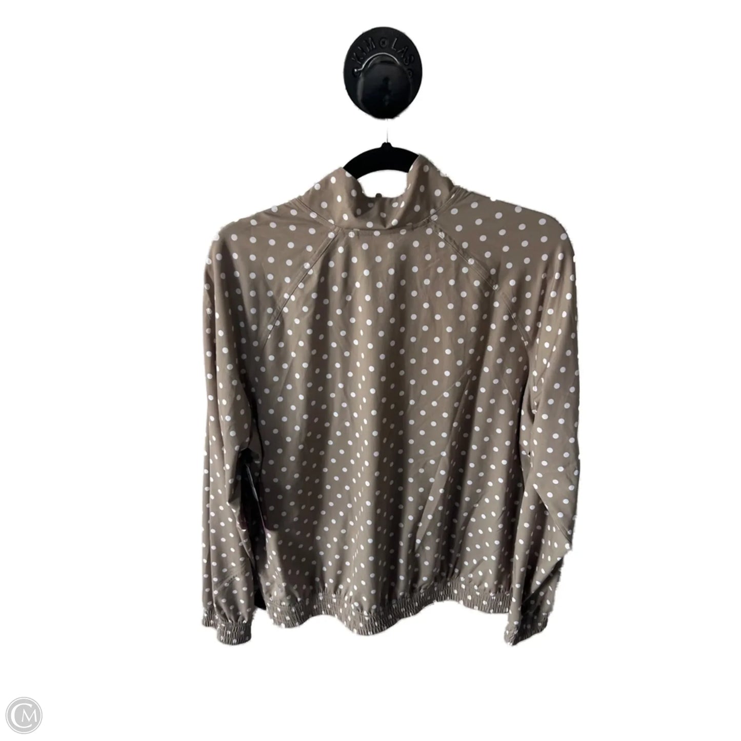 Athletic Top Long Sleeve Collar By Lululemon In Tan & White, Size: L