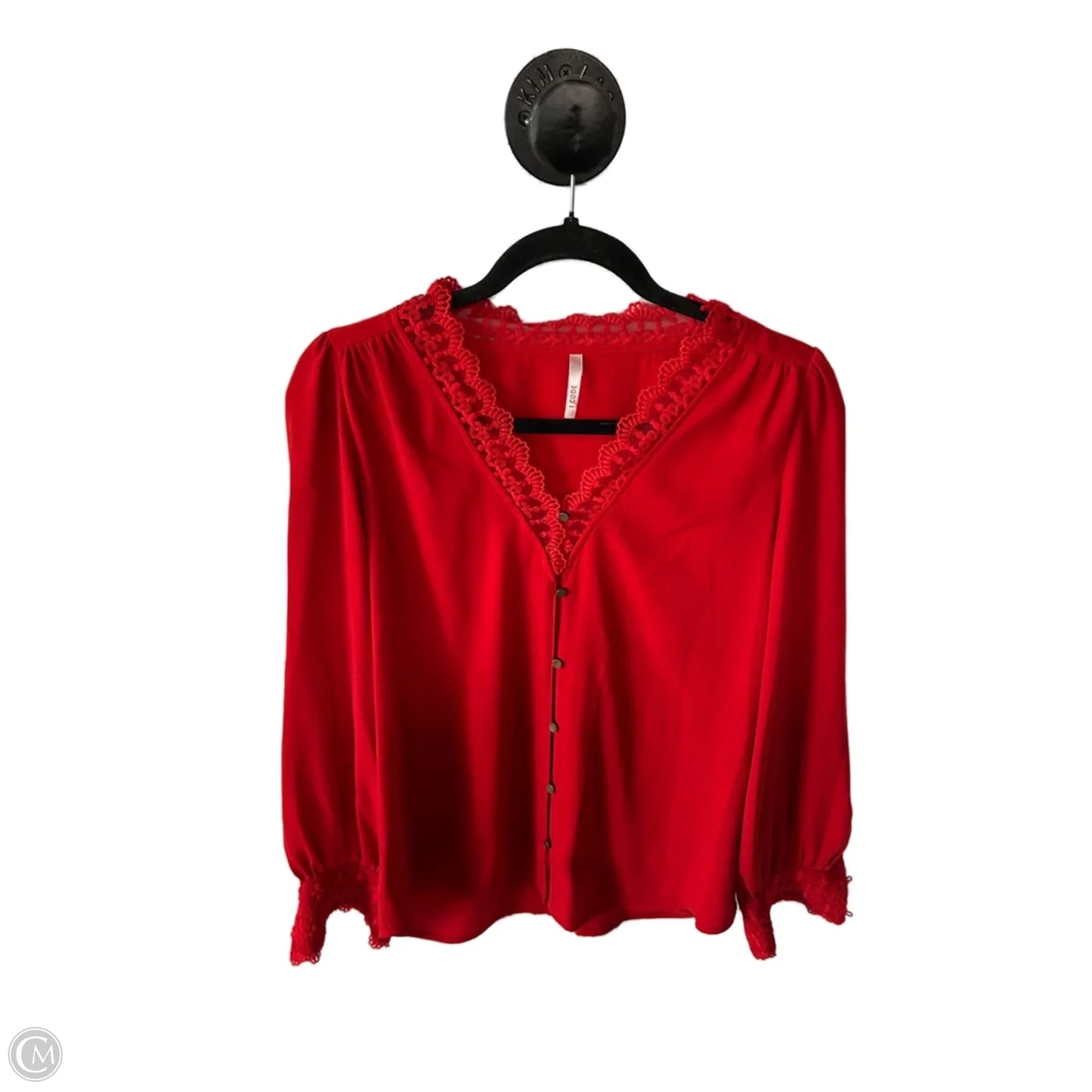 Top Long Sleeve By Cmc In Red, Size: M