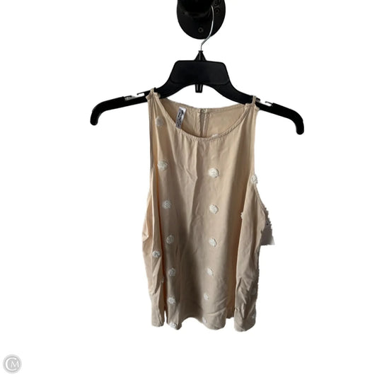 Top Sleeveless By Clothes Mentor In Tan & White, Size: S