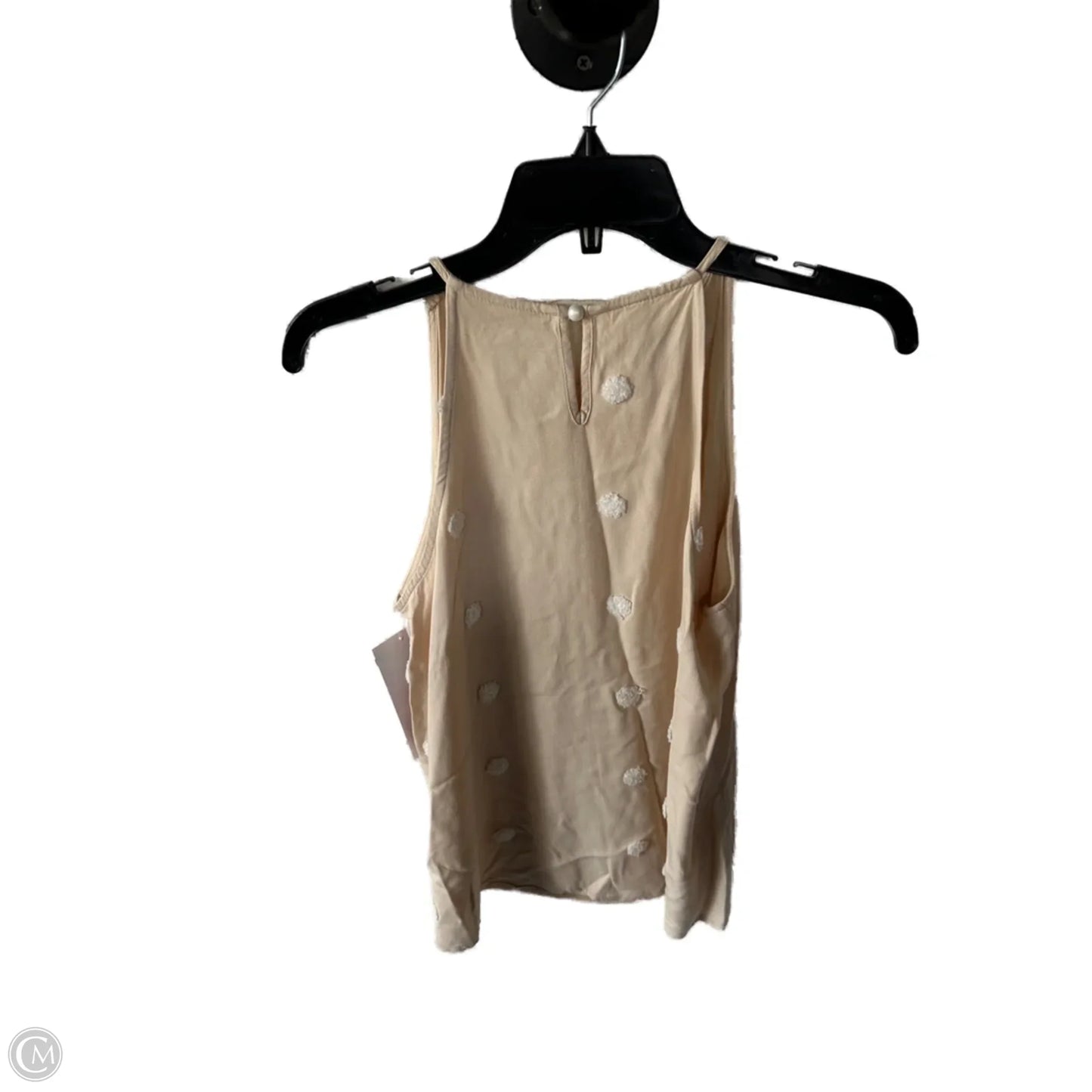 Top Sleeveless By Clothes Mentor In Tan & White, Size: S