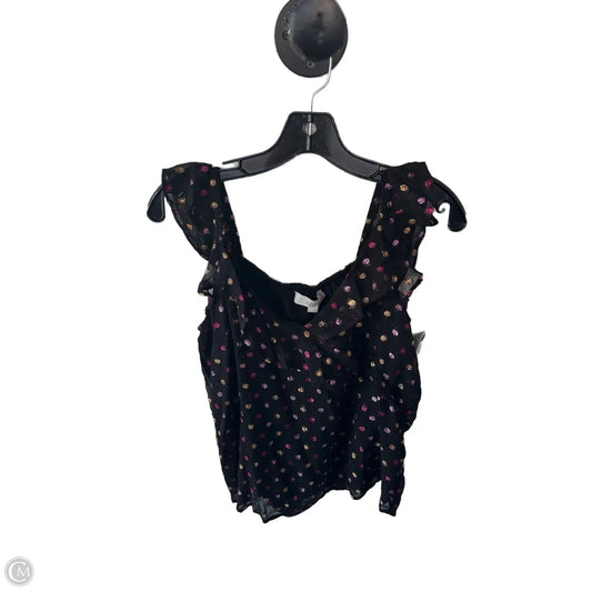 Top Sleeveless By Loft In Black & Pink, Size: S
