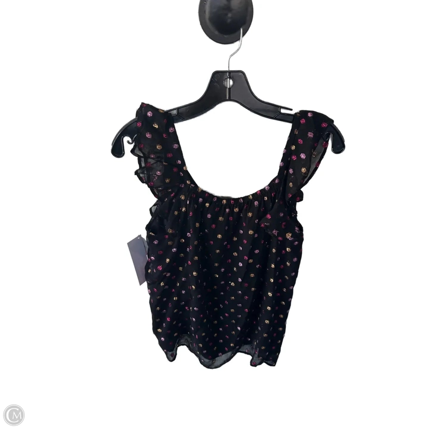 Top Sleeveless By Loft In Black & Pink, Size: S