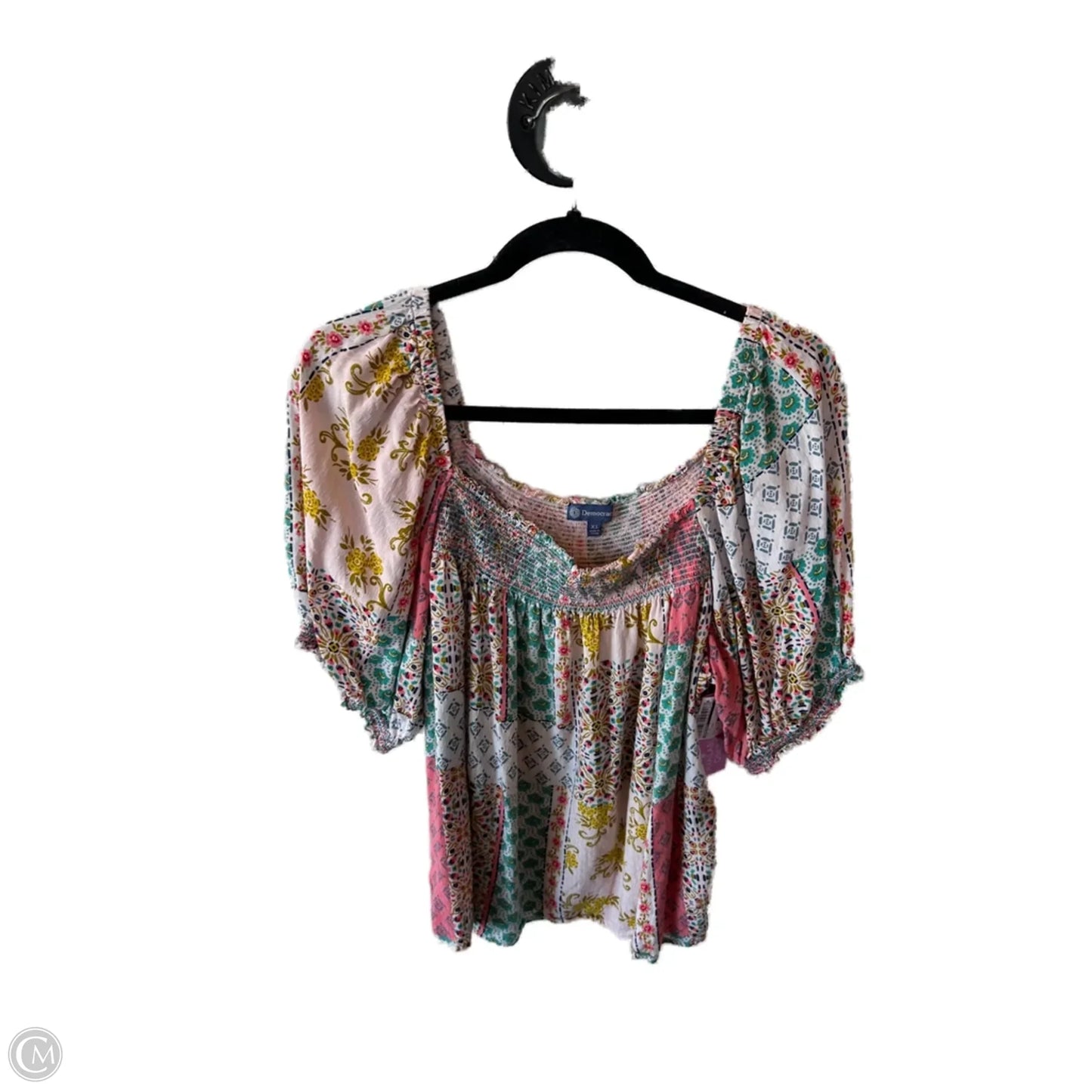 Top Short Sleeve By Democracy In Blue & Pink, Size: Xl