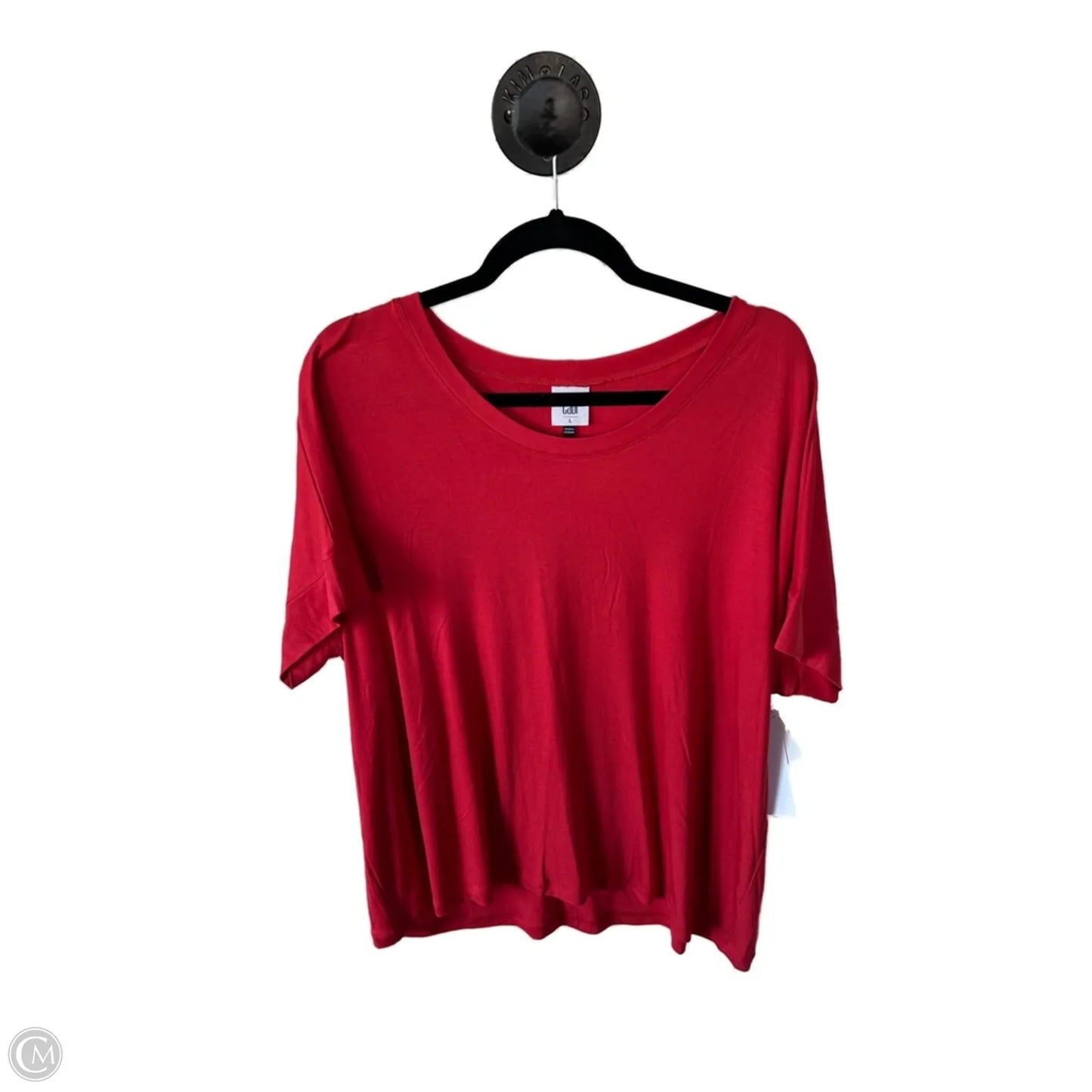 Top Short Sleeve Basic By Cabi In Red, Size: L