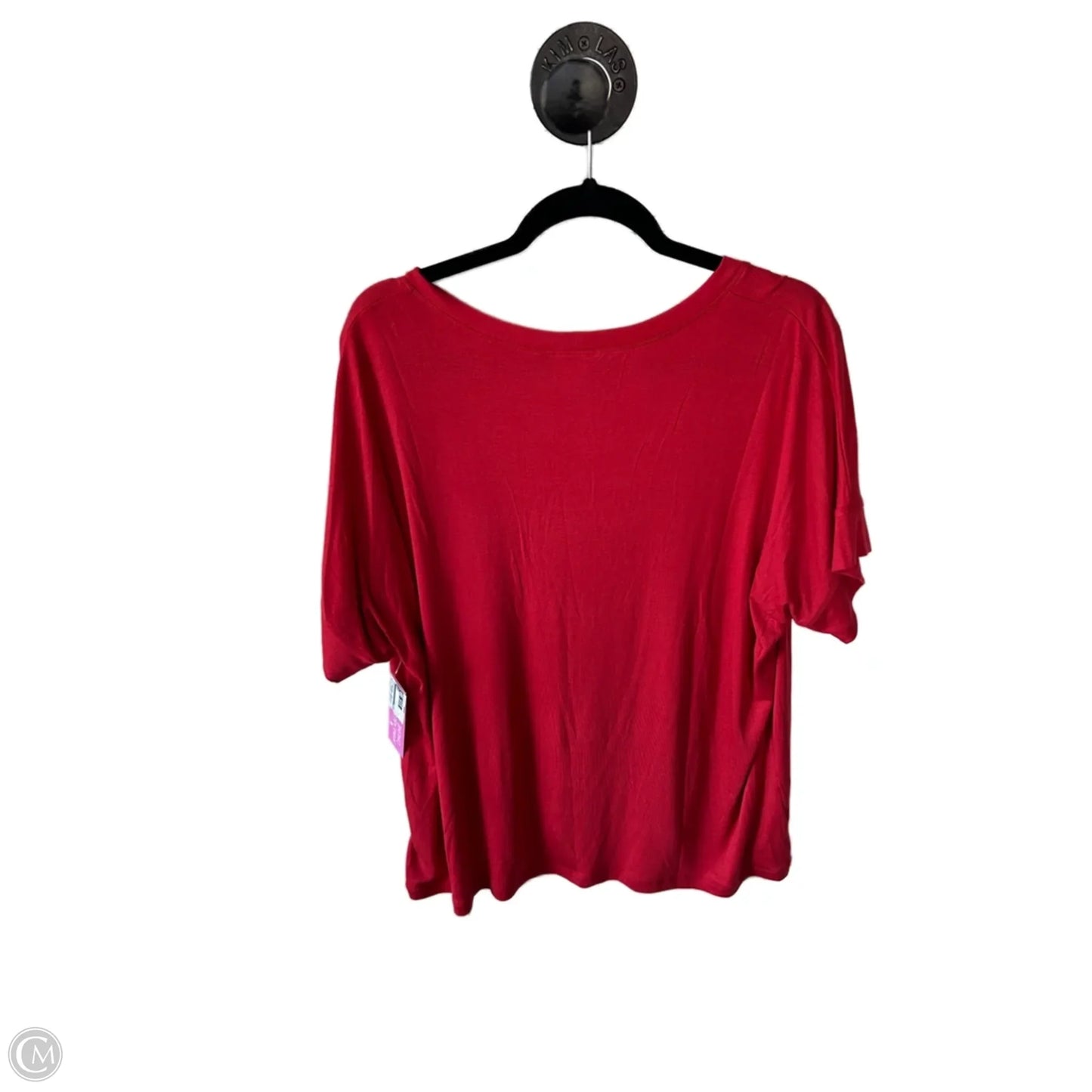 Top Short Sleeve Basic By Cabi In Red, Size: L