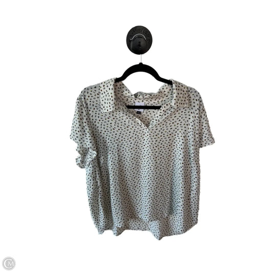 Top Short Sleeve By Cabi In Black & Cream, Size: Xxl