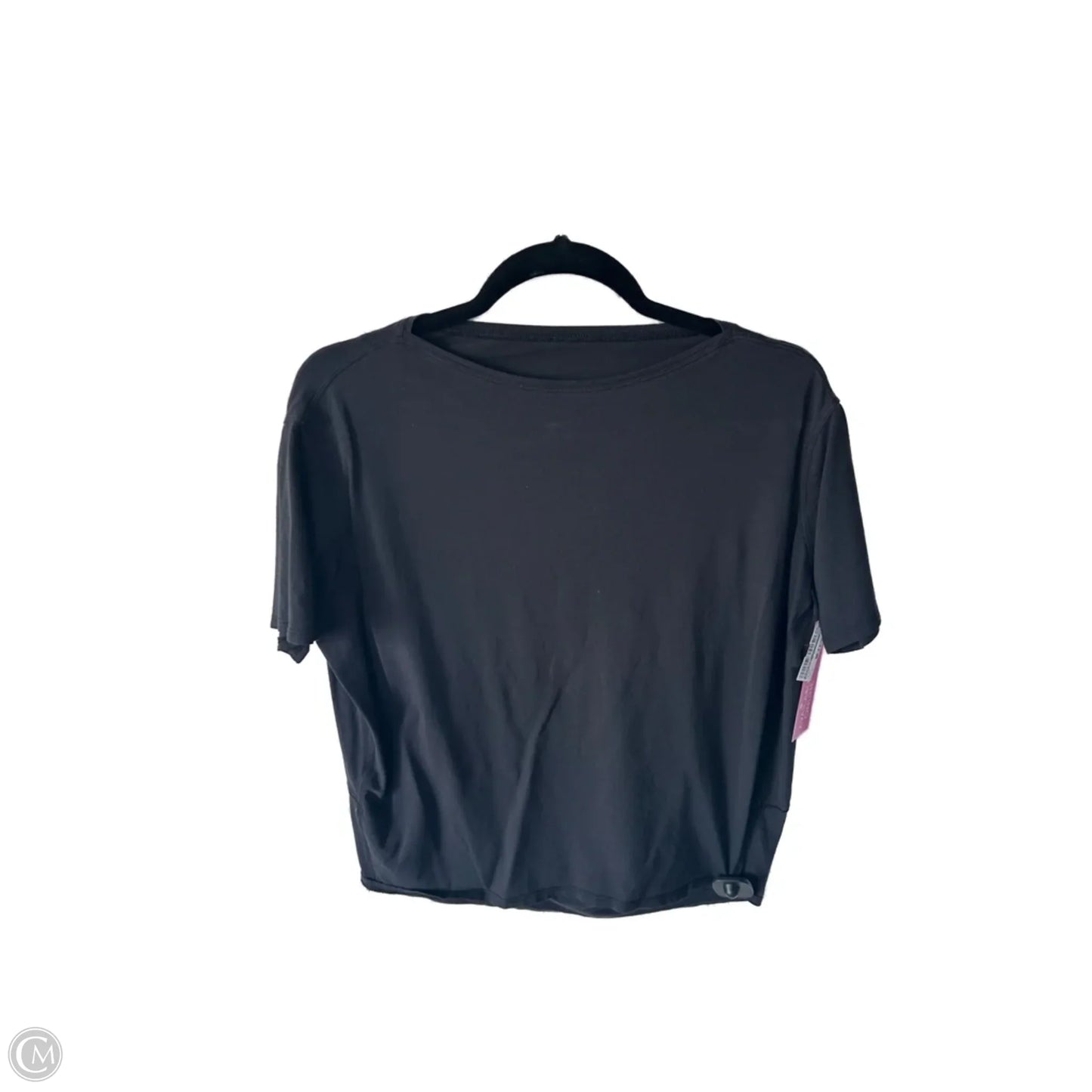 Athletic Top Short Sleeve By Lululemon In Black, Size: Xs