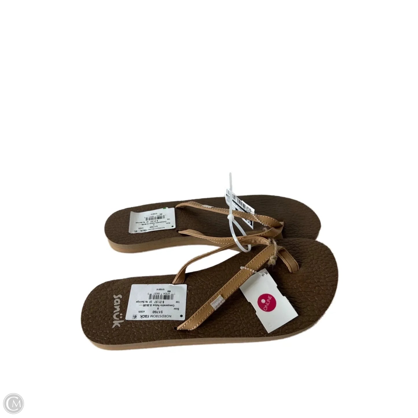 Sandals Flip Flops By Sanuk In Brown, Size: 9