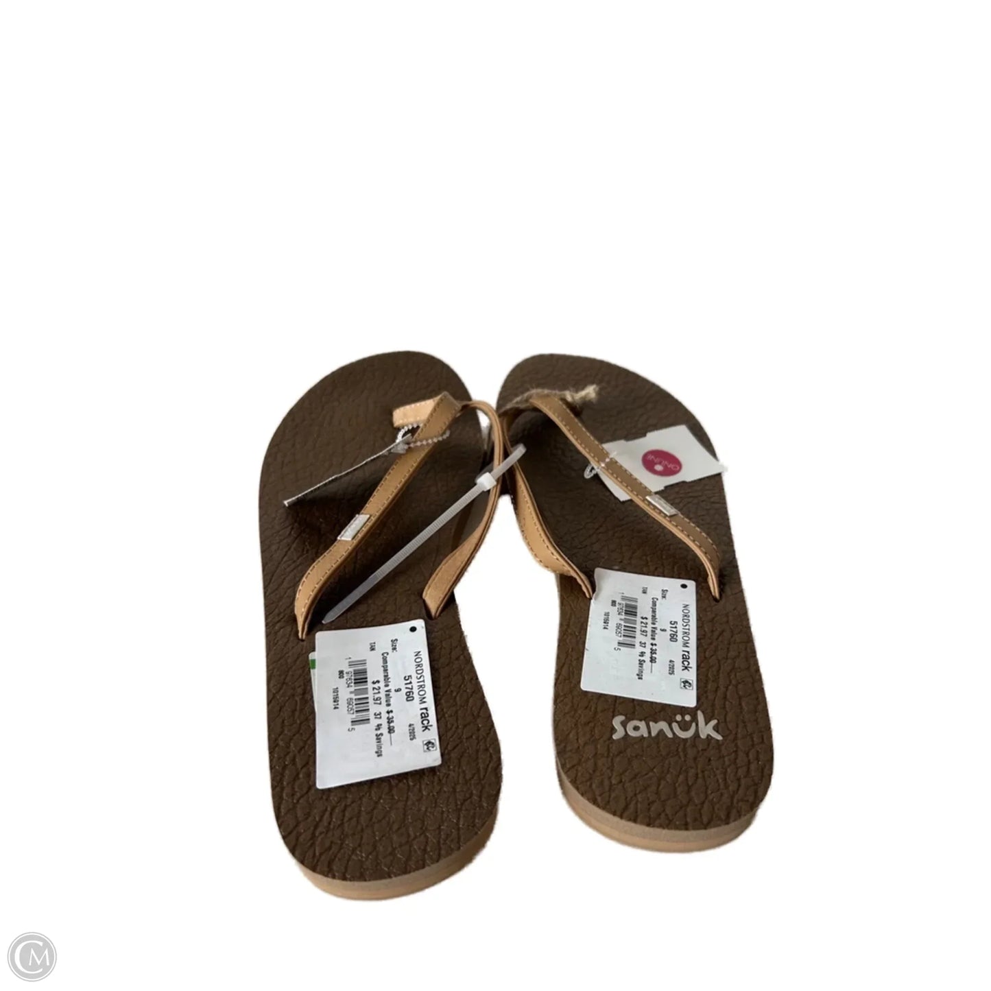 Sandals Flip Flops By Sanuk In Brown, Size: 9