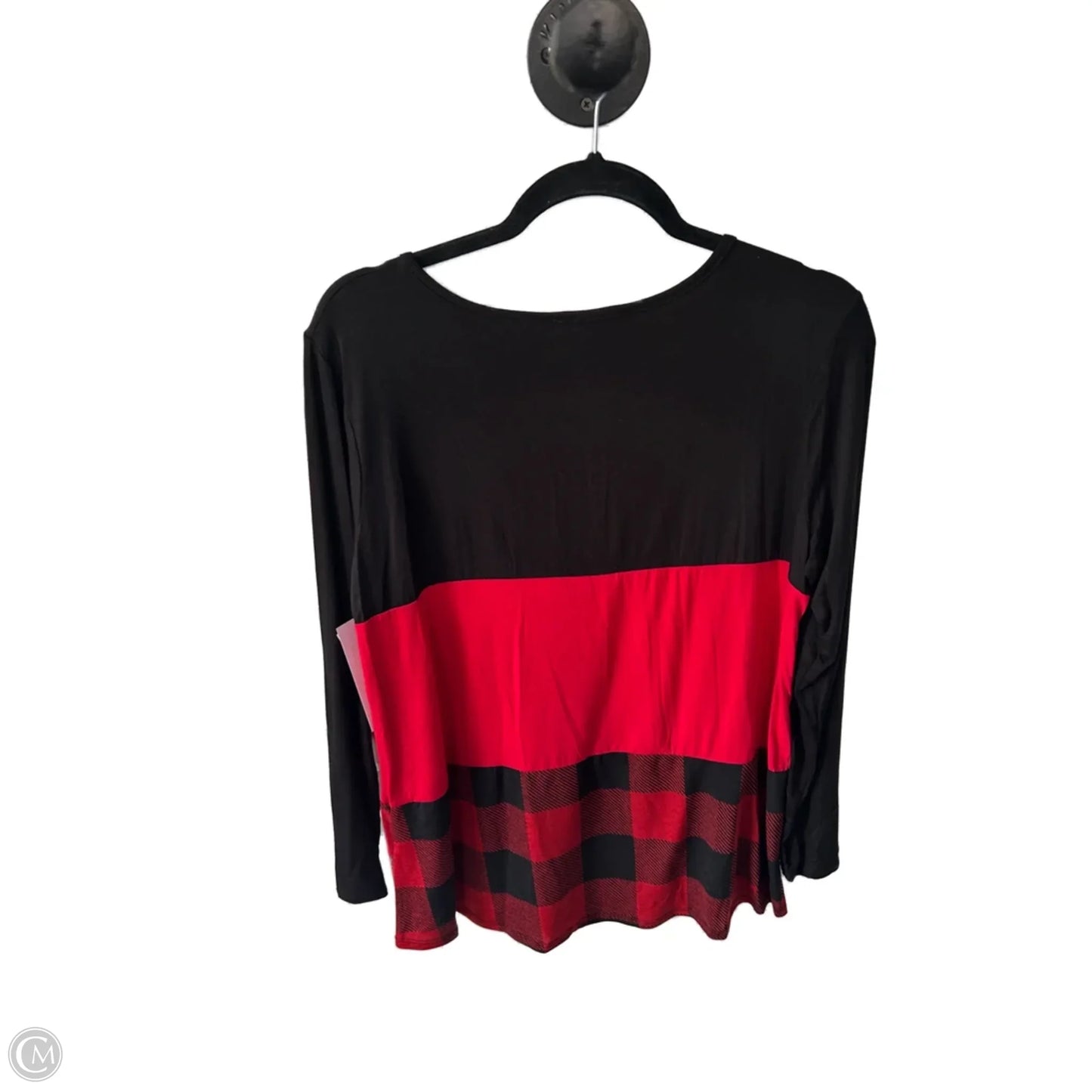 Top Long Sleeve By Clothes Mentor In Black & Red, Size: L