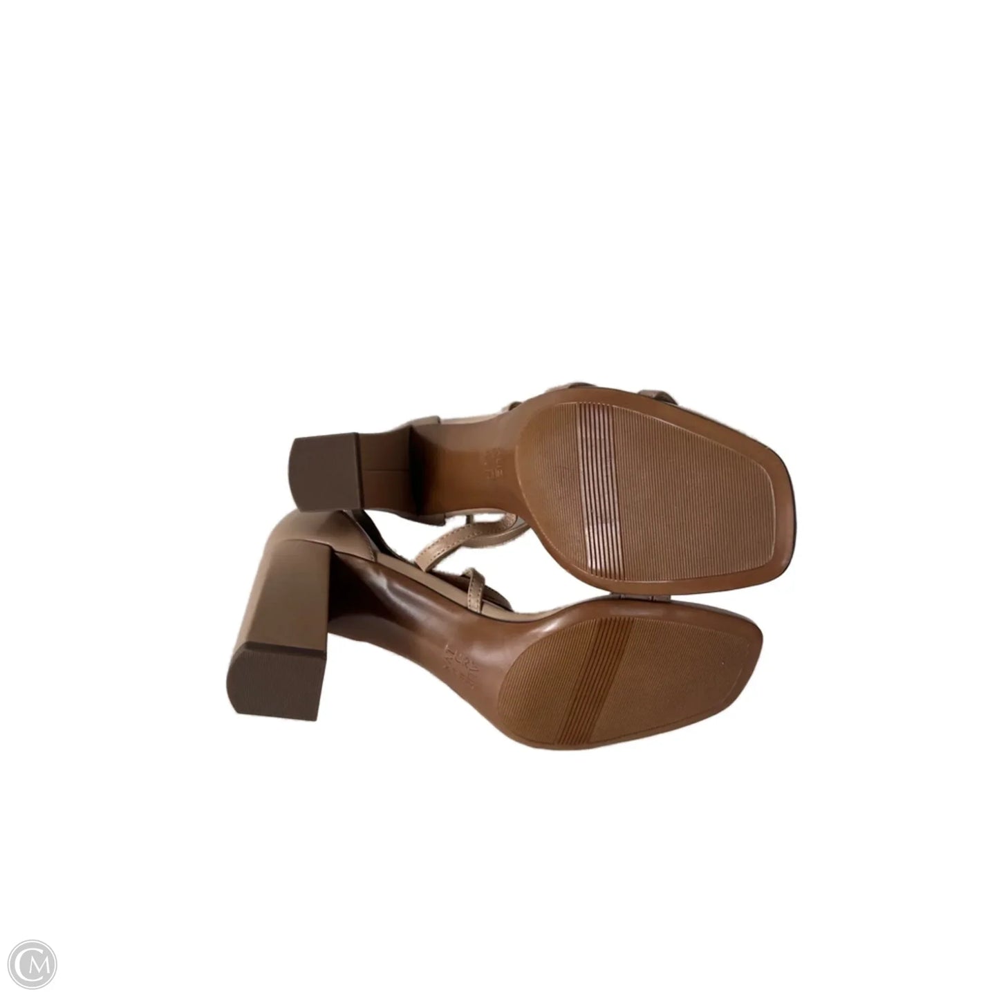 Sandals Heels Block By Naturalizer In Tan, Size: 10