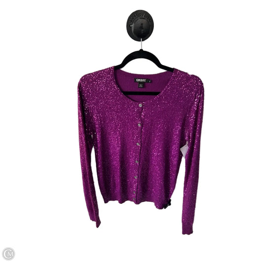 Cardigan By Donna Karan In Purple, Size: S