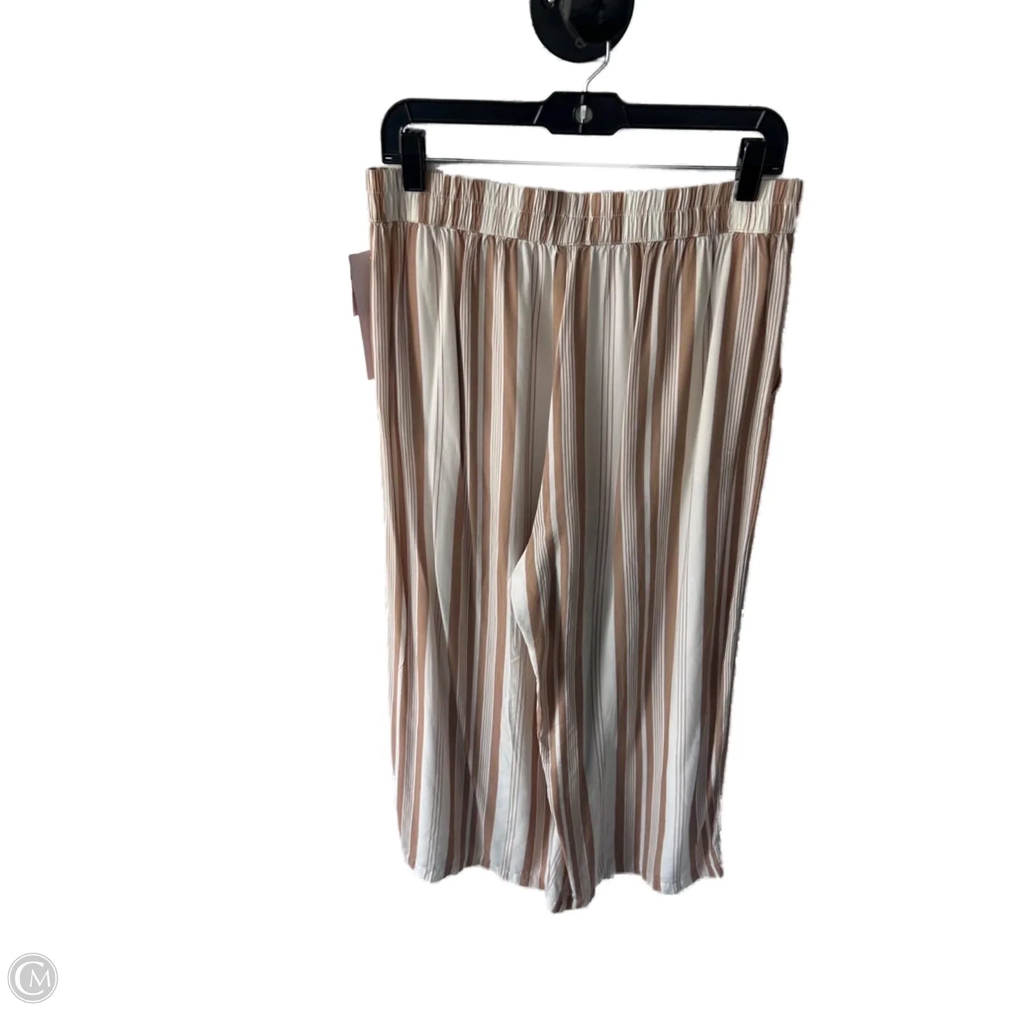 Pants Linen By Clothes Mentor In Tan & White, Size: 12