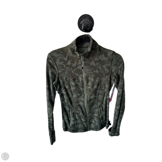 Athletic Top Long Sleeve Collar By Lululemon In Green, Size: S