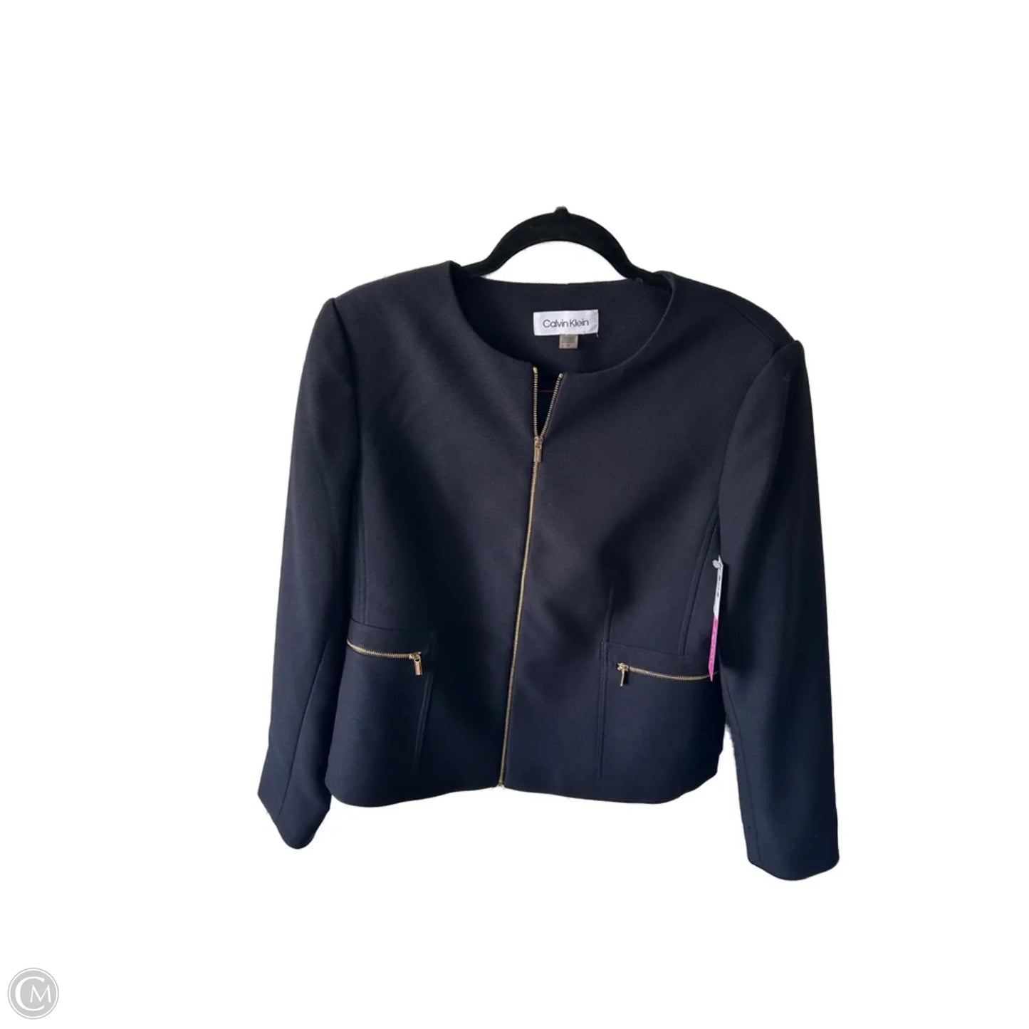 Blazer By Calvin Klein In Blue & Gold, Size: L