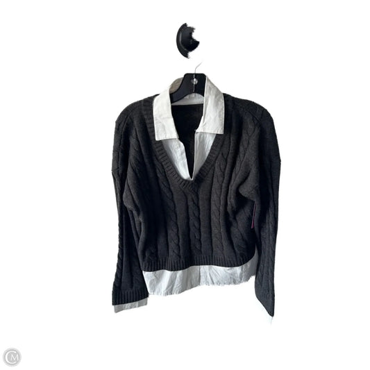 Sweater By Blu Pepper In Grey & White, Size: L