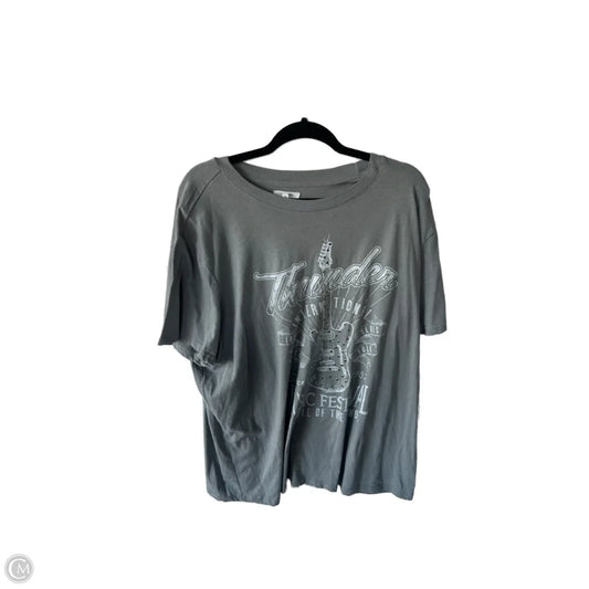 Top Short Sleeve Basic By Maurices In Green & White, Size: 1x