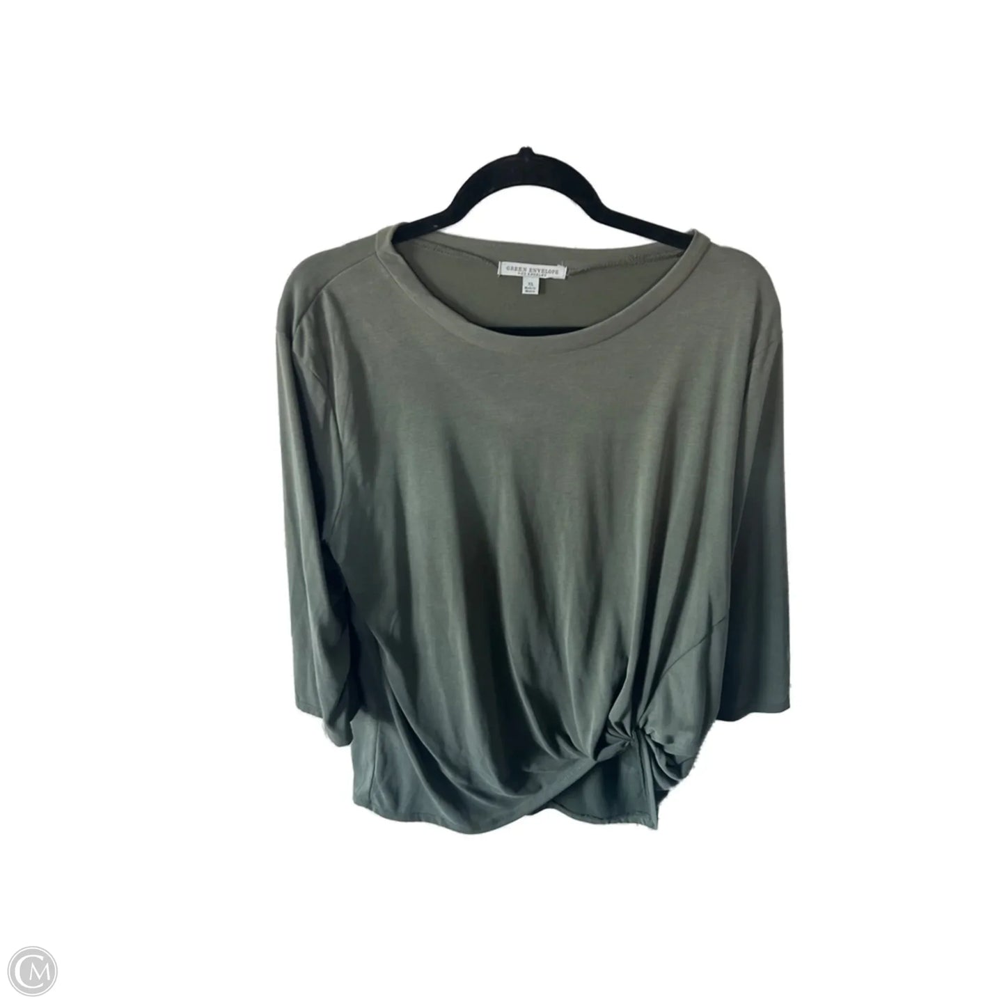 Top 3/4 Sleeve Basic By Green Envelope In Green, Size: Xl