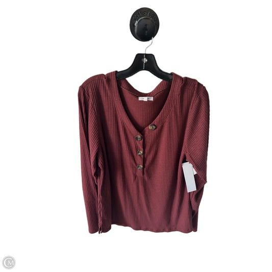 Top Long Sleeve By Maurices In Red, Size: Xxl