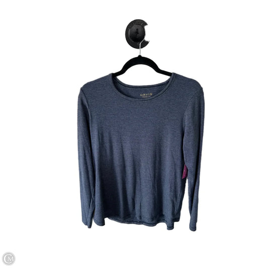 Top Long Sleeve Basic By Orvis In Blue & White, Size: L
